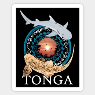 Zebra Shark and Whitetip Reef Shark Tonga diving Sticker